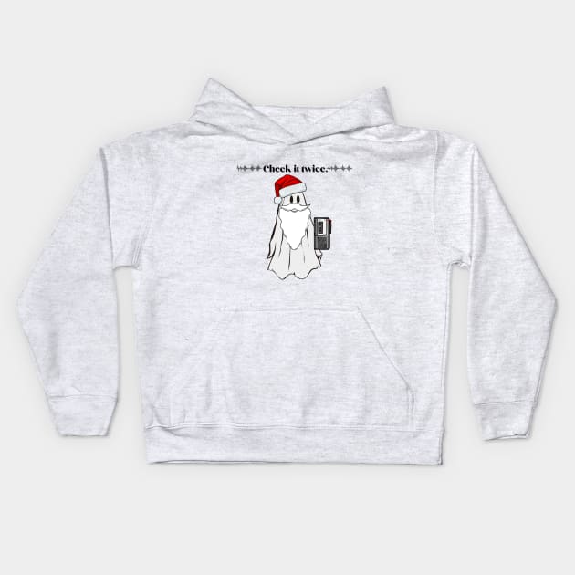 Check it twice Holiday Winter Ghost Kids Hoodie by TheMavenMedium